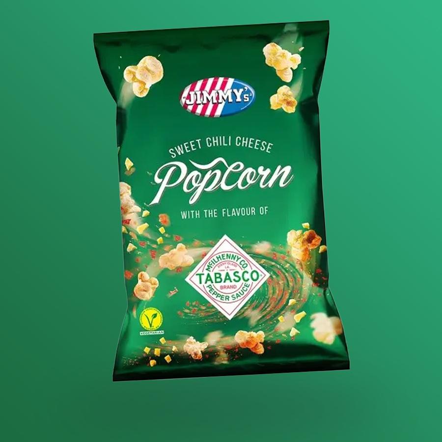 Jimmys Tabasco édes chili és sajt ízű popcorn 90g