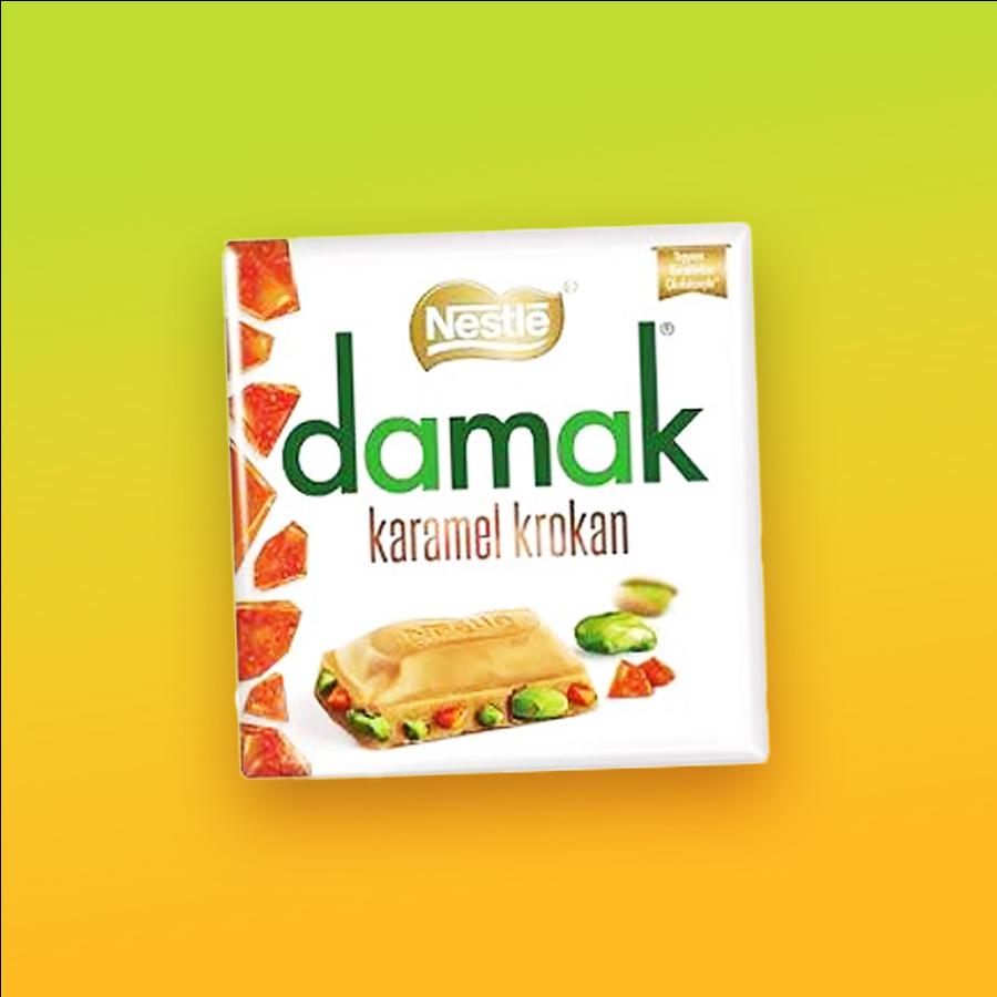 Nestlé Damak Karamel Krokan karamellás pisztácia csoki 60g