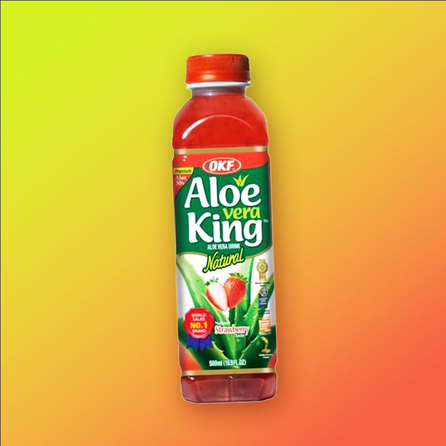 OKF Aloe Vera King Strawberry eper ízű üdítő 500ml