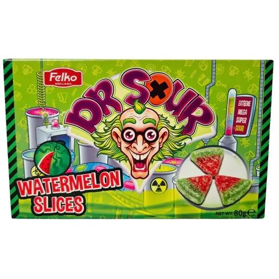 Dr Sour Watermelon Slices görögdinnye ízű és formájú savanyú gumicukor 80g