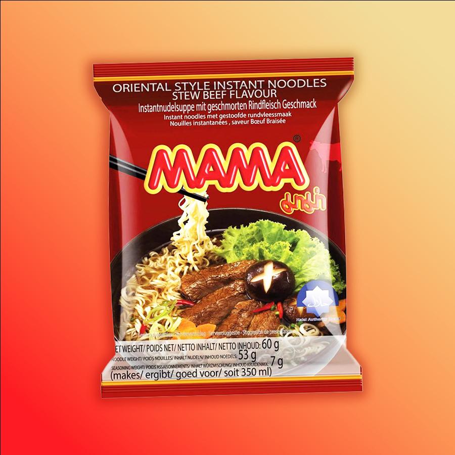 MAMA Instant Noodles Stew Beef pirított marha ízű instant leves 60g