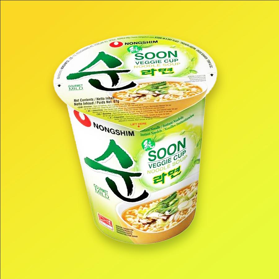 Nongshim Veggie Noodle Soup zöldséges tésztaleves pohárban 67g