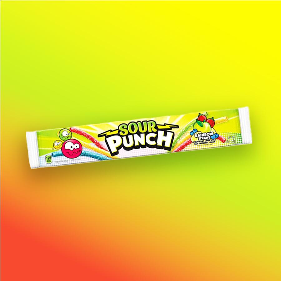 Sour Punch Rainbow Straws gyümölcsös savanyú gumicukor 57g