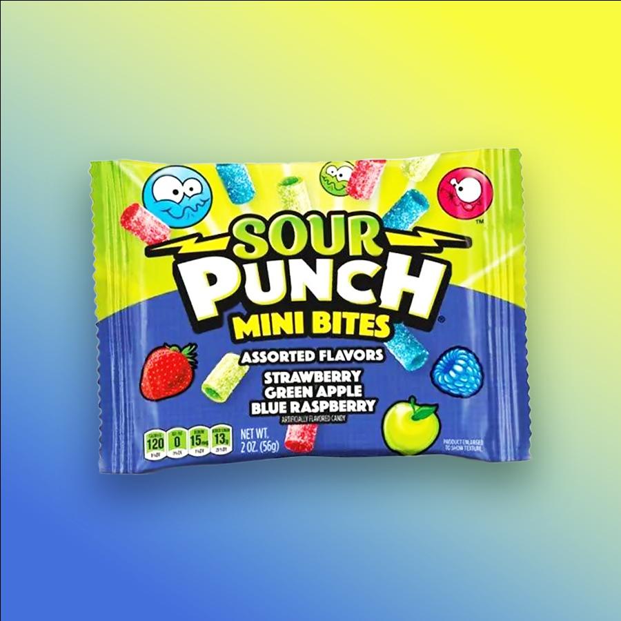 Sour Punch Mini Bites gyümölcs ízű savanyú gumicukor 56g