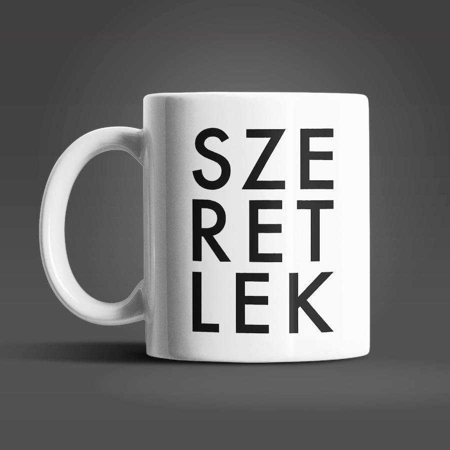 Szeretlek fehér bögre