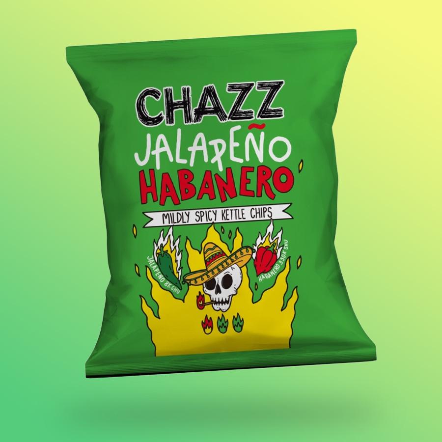 Chazz Jalapeno and Habanero Medium Spicy burgonyachips 50g