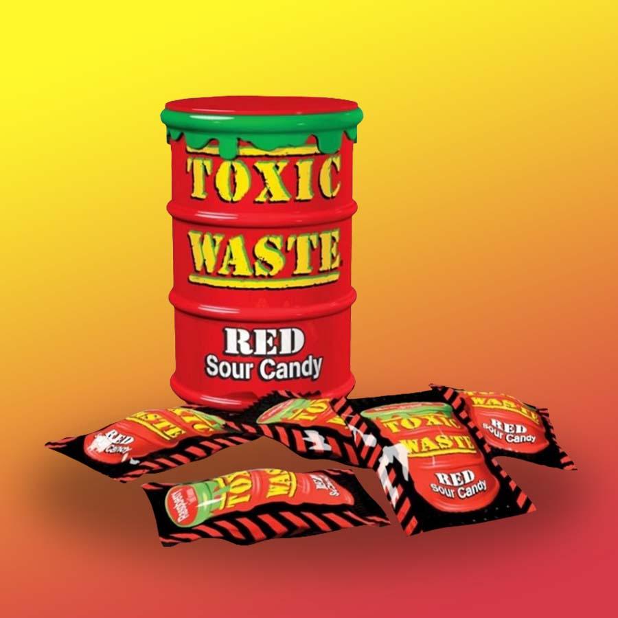 Toxic Waste piros dobozos savanyú cukorkák 42g