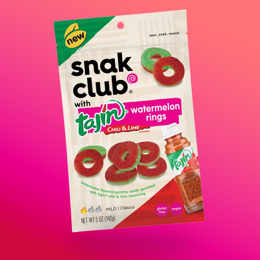 Snak Club Tajin Watermelon Rings görögdinnye ízű gumicukor Tajín fűszerezéssel 142g Szavatossági idő: 2024-03-22