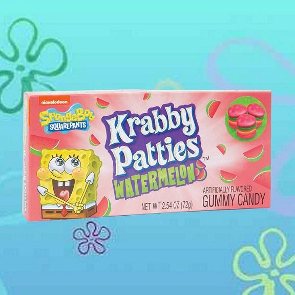 SpongeBob Krabby Patties Watermelon görögdinnyés herkentyűburger formájú gumicukor 72g