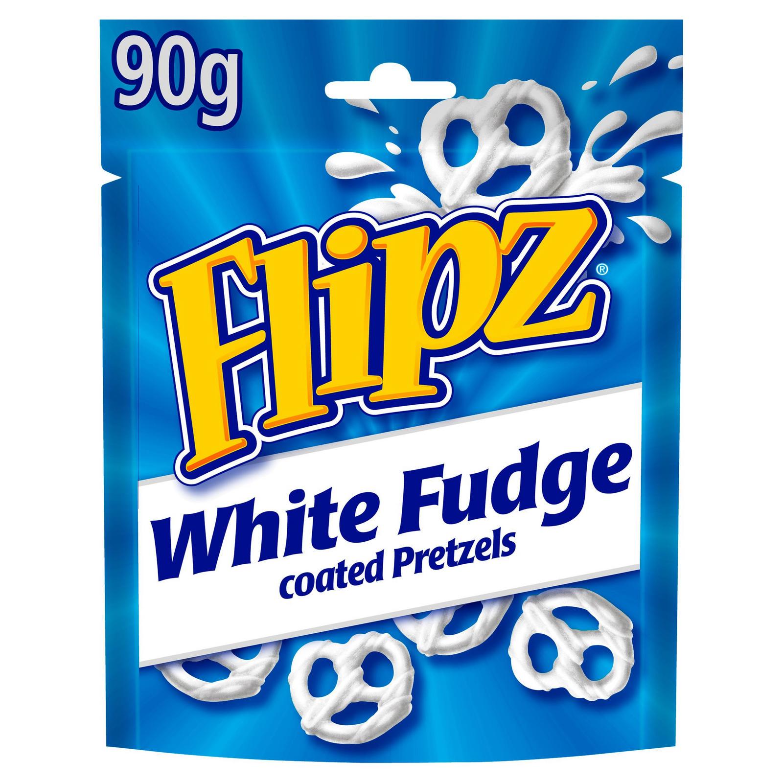 Flipz White Fudge Pretzels fehér csokiba mártott perecek 90g