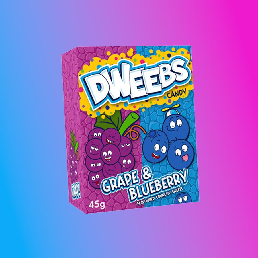 Dweebs Grape and Blueberry szőlős és áfonya ízű cukorka 45g