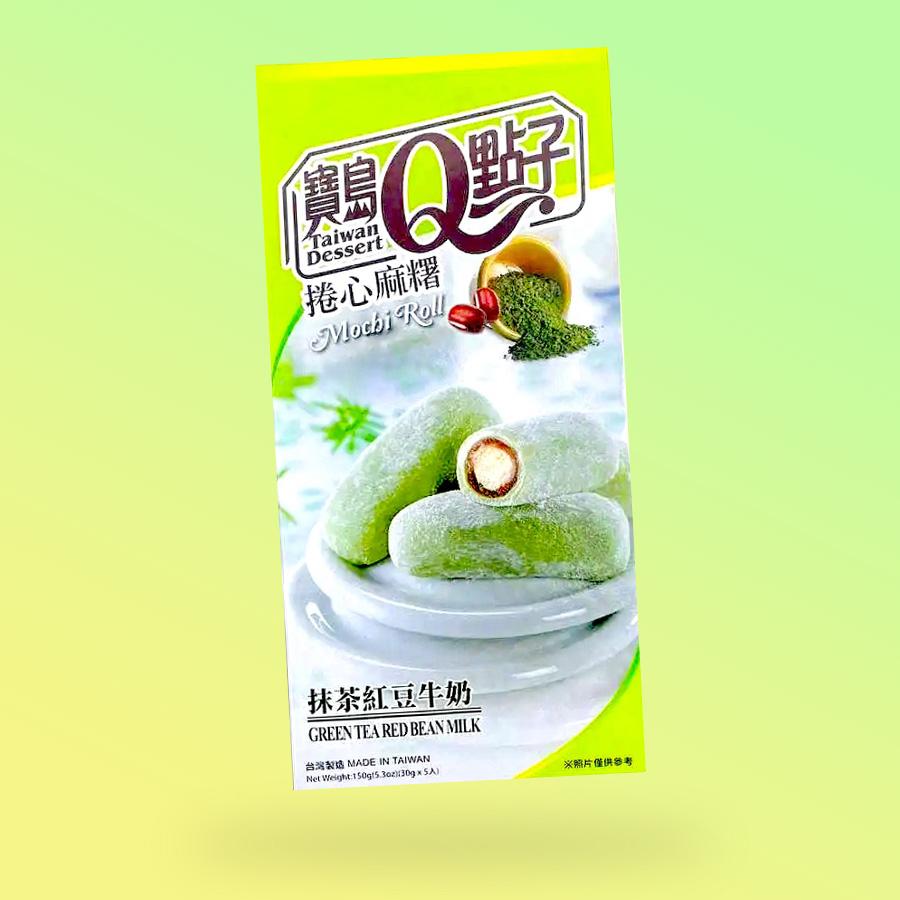Q Mochi Roll Zöld tea és vörösbab ízű 150g