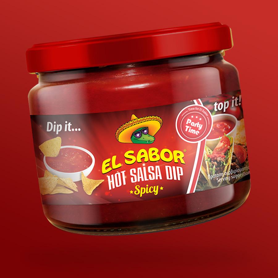 El Sabor Hot Salsa Dip nachos szósz csípős salsa 300g