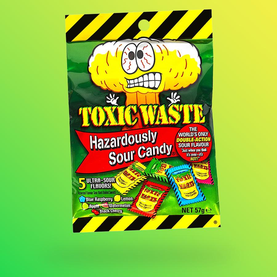 Toxic Waste Hazardously savanyú kemény cukorka 57g