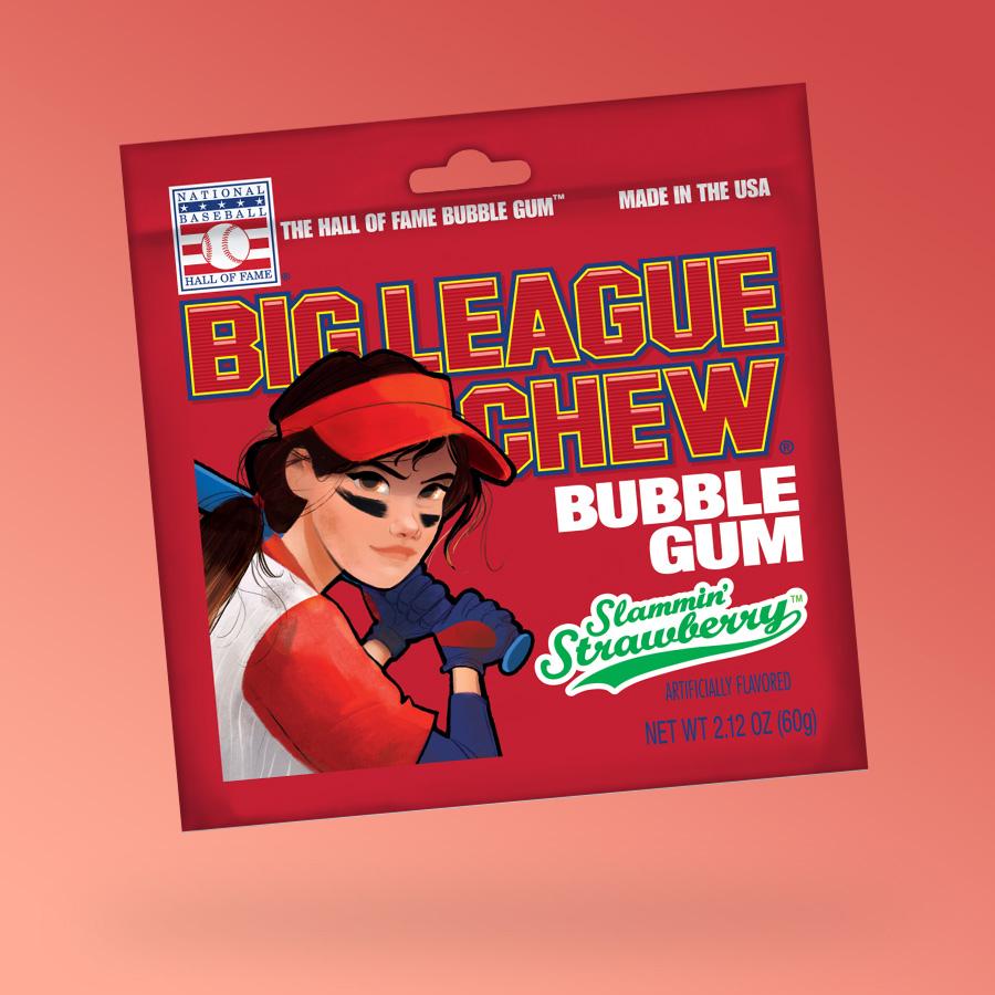 Big League Chew Strawberry bubble gum epres rágó 60g szavatossági idő: 2023-11-10