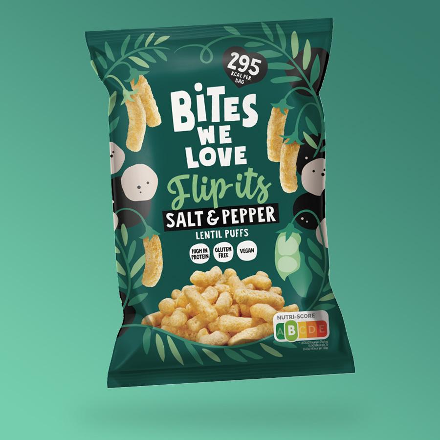 Bites We Love sós-borsos lencse chips 75g