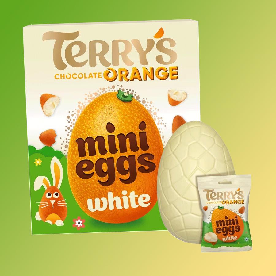 Terrys narancs ízű fehércsokis csokitojás mini csokitojásokkal 200g