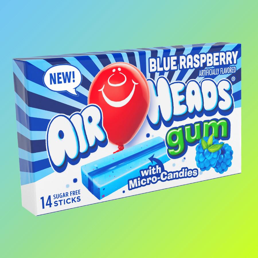 Airheads Blue Raspberry Gum kék málna ízű rágó 33g