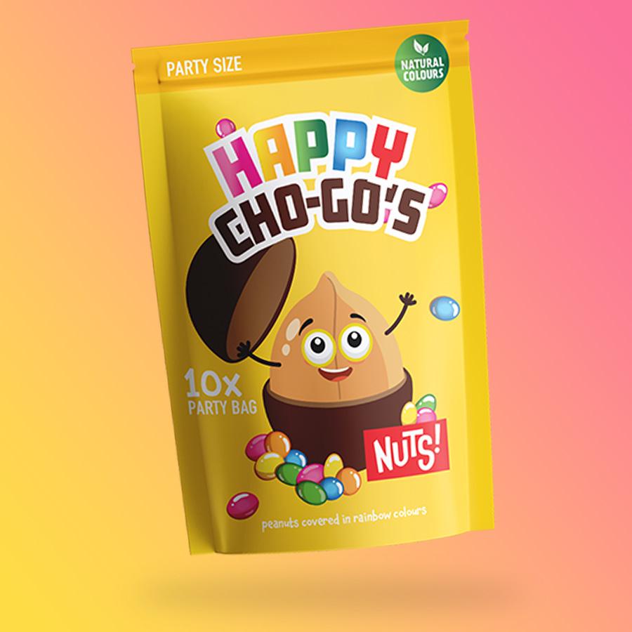Happy Cho-Gos Party Bag cukorbevonatos mogyoró snack 160g