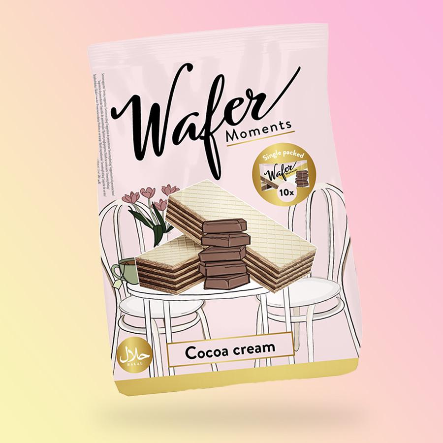 Wafer Moments Cocoa Cream kakaós ostya 120g Szavatossági idő: 2024-03-09