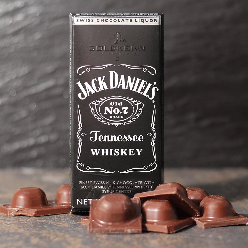 Jack Daniels whisky likőrrel töltött Svájci csokoládé 100g