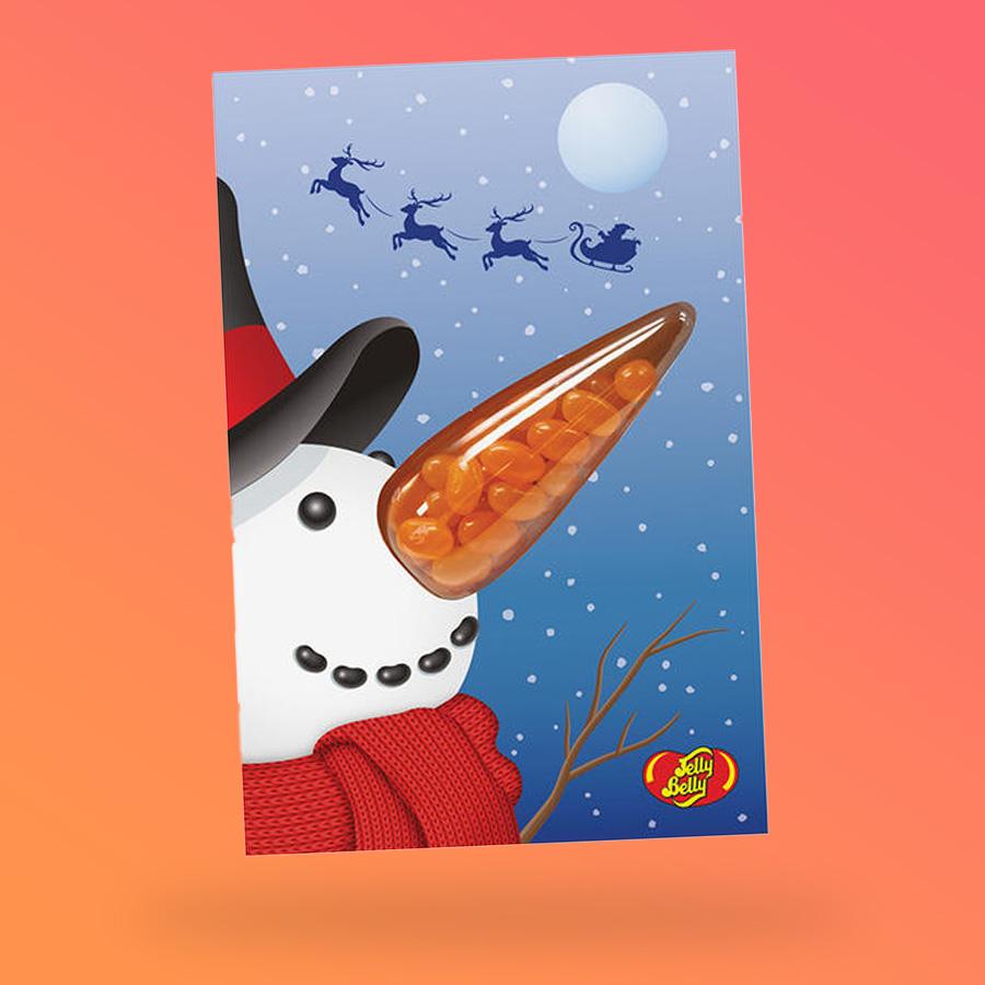 Jelly Belly drazsé hóember képeslap szett 28g
