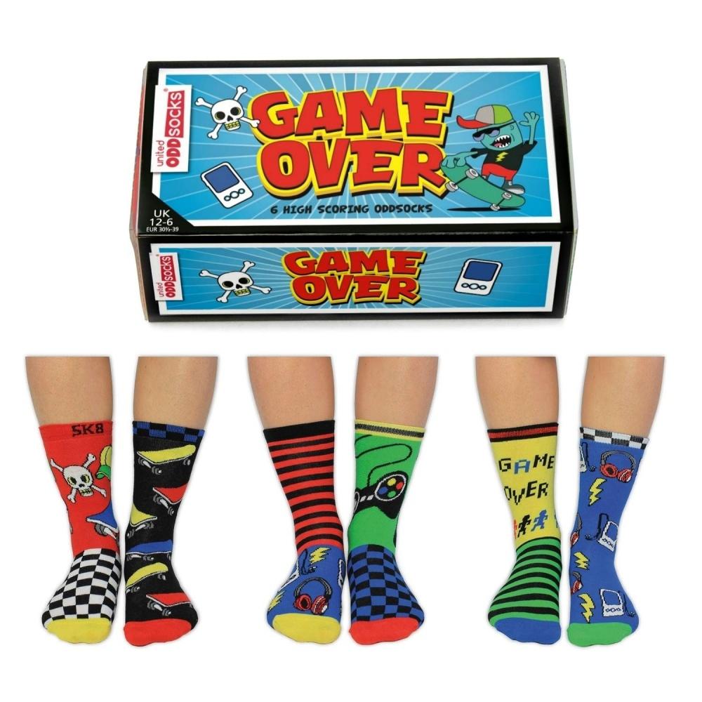 Game Over különböző mintájú 6 darabos gyerek zokni szett