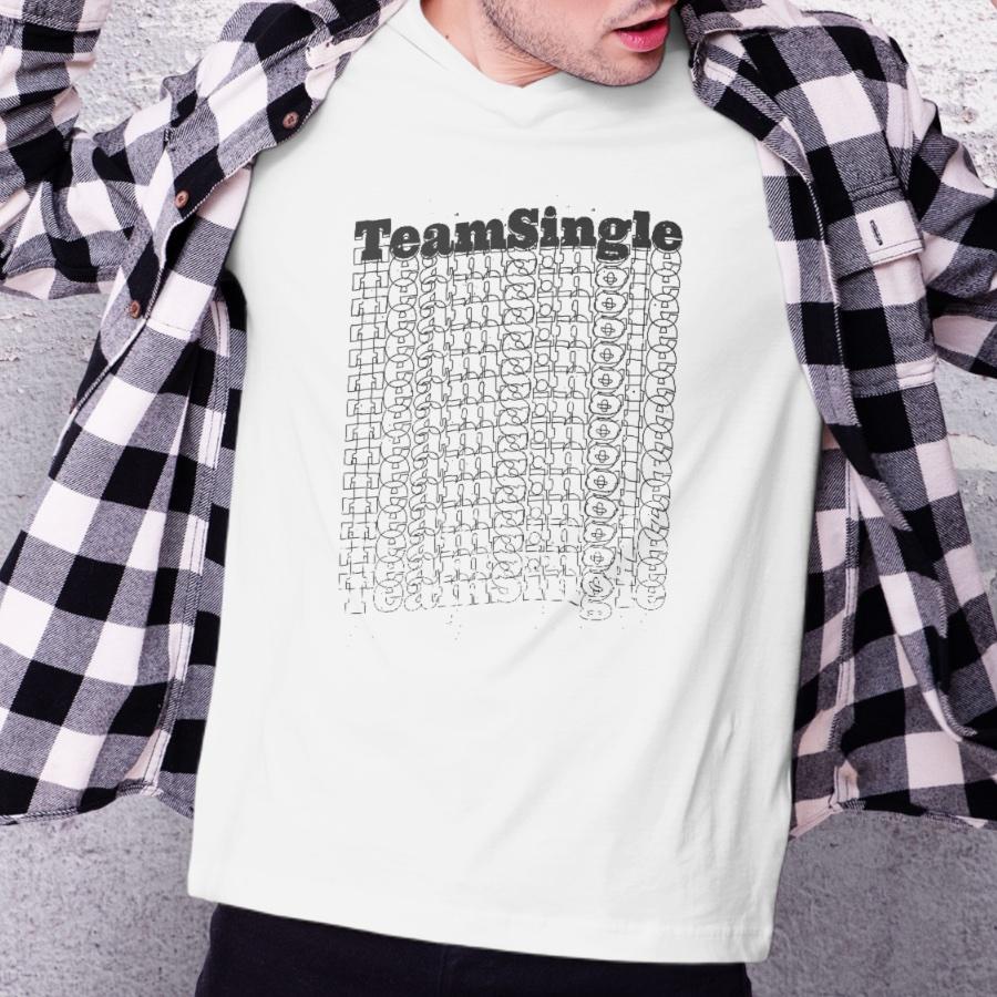 Team Single fehér férfi póló