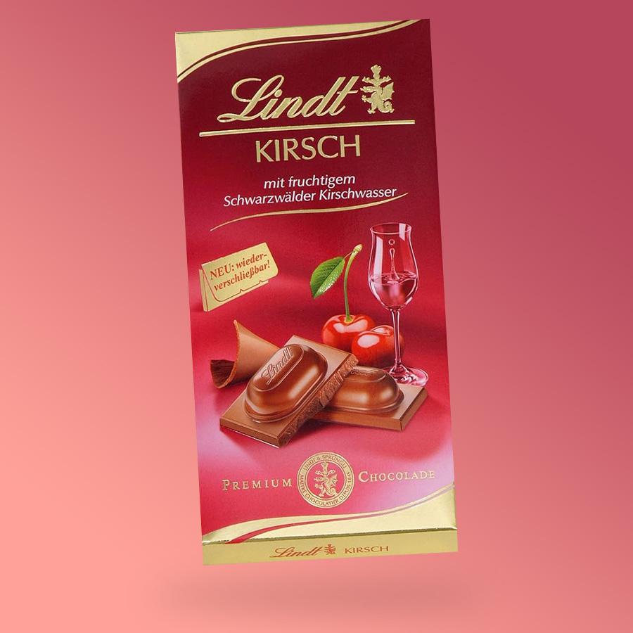 Lindt Kirsch cseresznyelikőrrel töltött csokoládé 100g