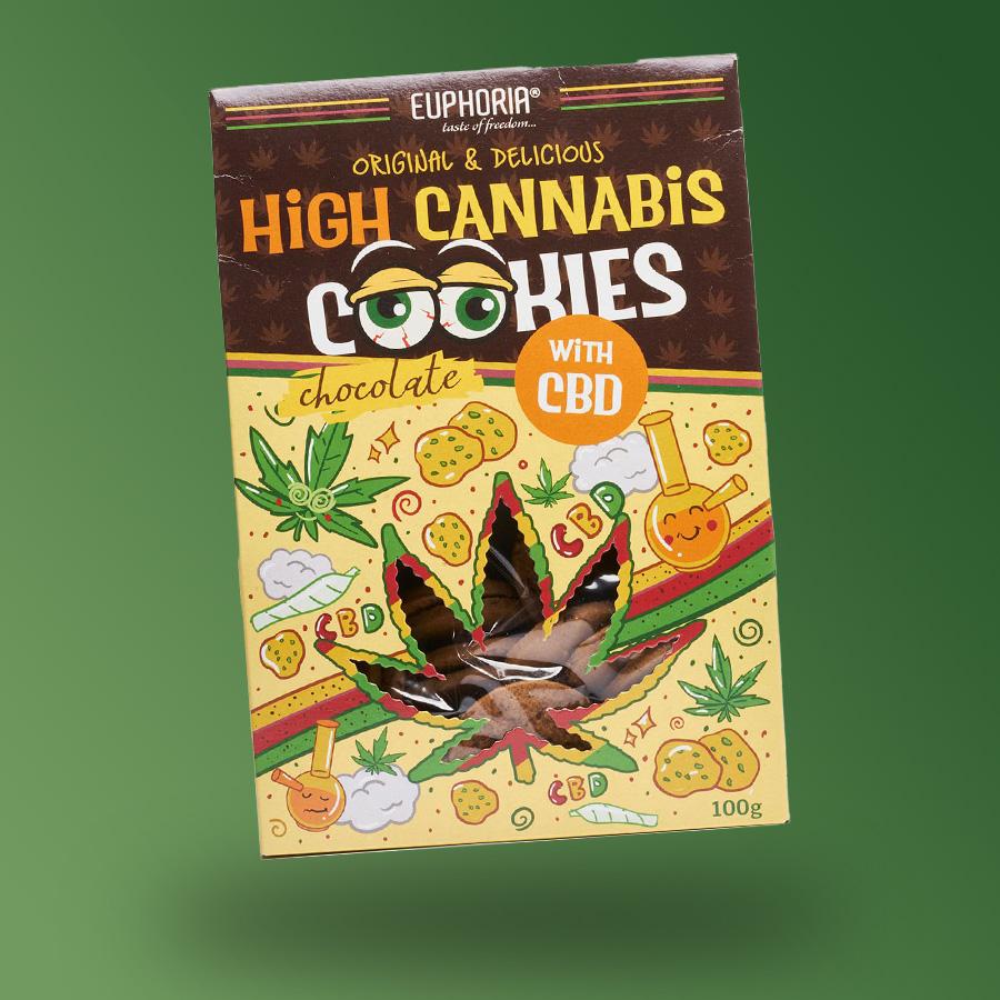 Euphoria High Cannabis csokoládés cookies  100g