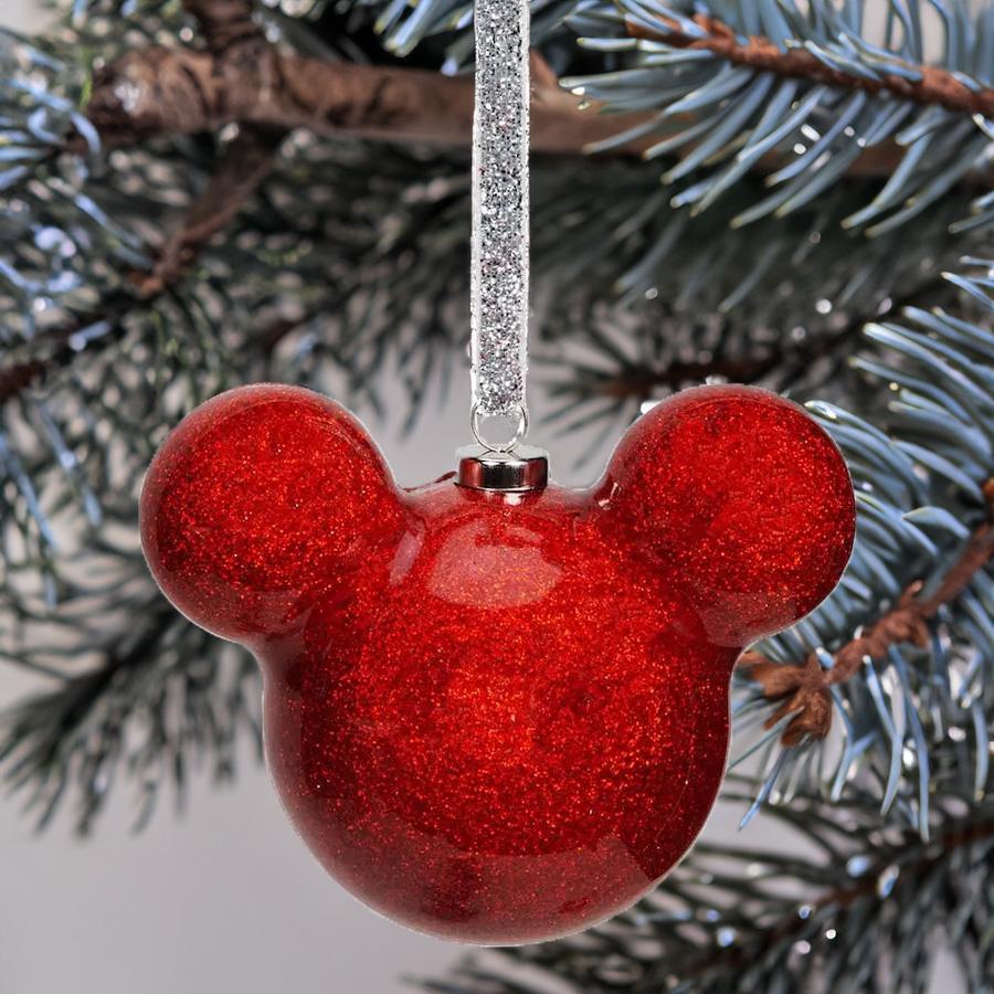Disney Mickey Egér piros csillogó karácsonyfadísz