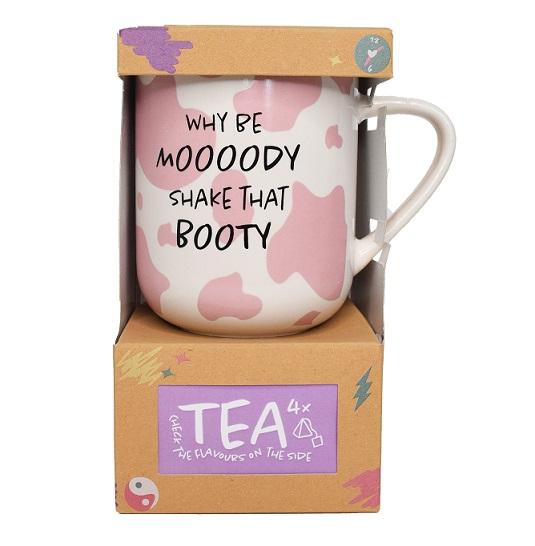 Shake that booty feliratú bögre ízesített teával