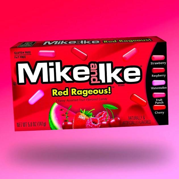 Mike and Ike Red Rageous piros gyümölcsös cukorkák