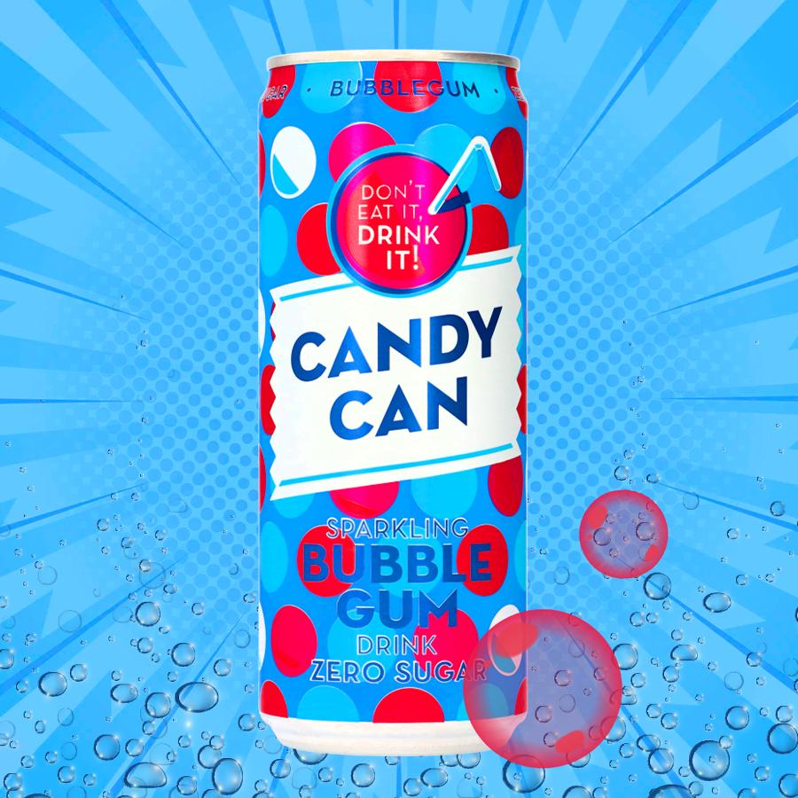 Candy Can Zero rágógumi ízű szénsavas üdítőital