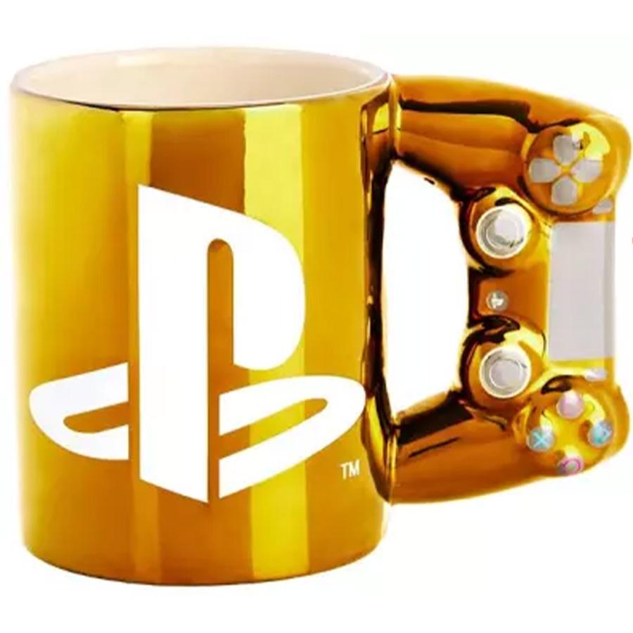 Playsation DS4 aranyszínű nagyméretű kontroller bögre