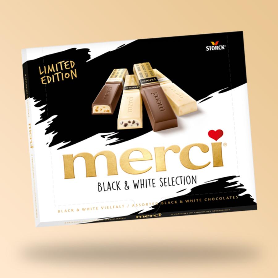 Merci black and white selection limitált csokoládé válogatás