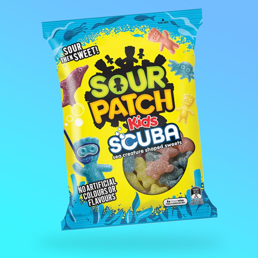 Sour Patch Kids Scuba tengeri állatok formájú savanyú gumicukor 190g