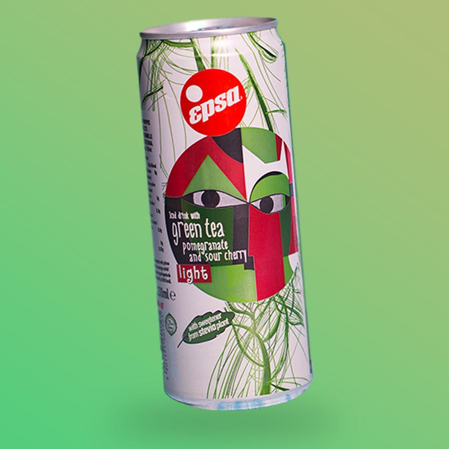 Epsa Green Tea zero zöld tea gránátalma és meggy ízű üdítőital 330ml
