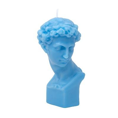 Dávid szobor fej gyertya kék színben
