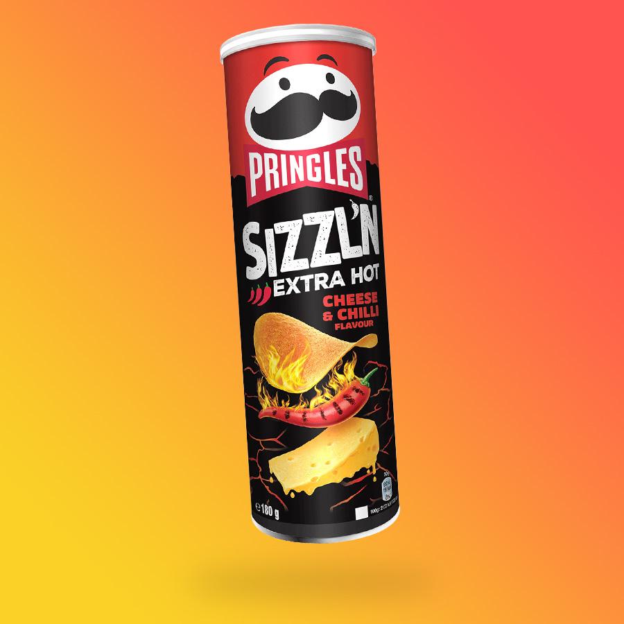Pringles Sizzlin Cheese and Chili sajtos chilis extra csípős chips 180g