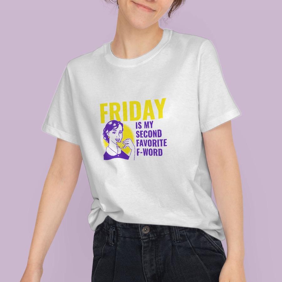 Friday F-word fehér női póló