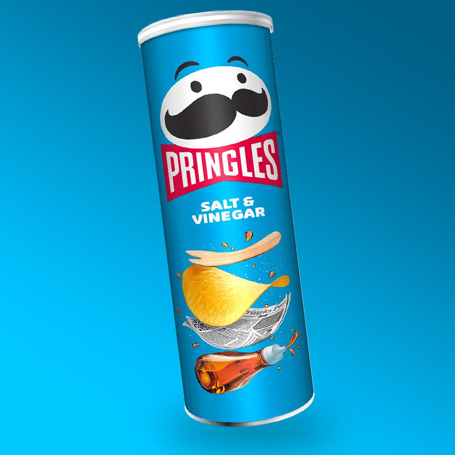 Pringles Salt and Vinegar sós ecetes ízesítésű chips 165g