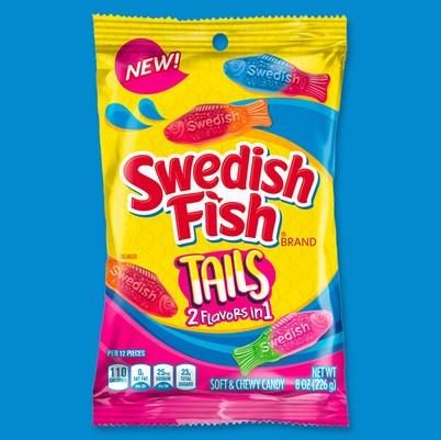 Swedish Fish Big Tails hal formájú 2in1 gumicukor