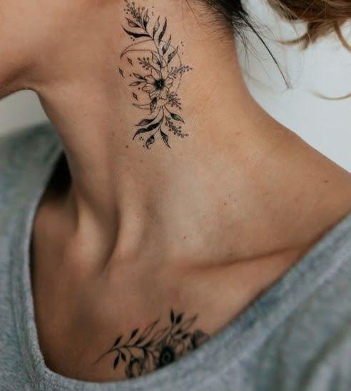 Tattooshka lemosható tetoválás - Gyengéd virágok a hold alatt