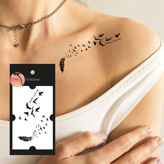 Tattooshka lemosható tetoválás - Madárraj