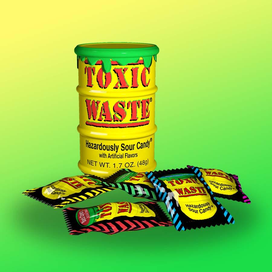 Toxic Waste sárga dobozos savanyú cukorkák
